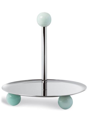 Pastry Stand Ø Cm 16 H Cm 17,5 Penelope Stainless Steel Base Aquamarine Resin