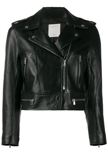 Sandro Paris cropped biker jacket - Black