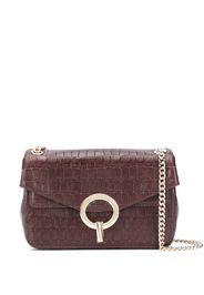 croc-embossed leather shoulder bag