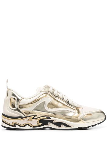 SANDRO flame-detail low-top sneakers - Gold