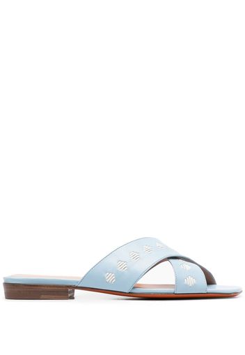 Santoni crossover straps sandals - Blue