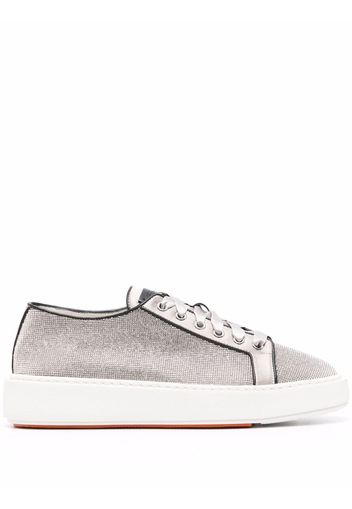 Santoni Derby sequin-embellished low-top sneakers - Grey