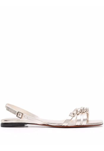 Santoni ruched-detailing leather sandals - Gold