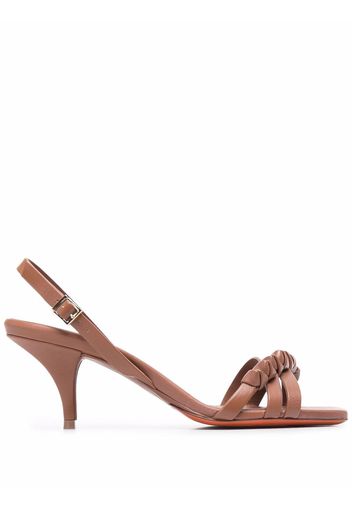 Santoni leather slingback sandals - Brown