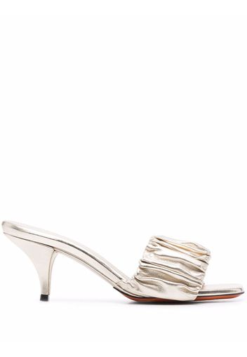 Santoni ruched leather sandals - Gold