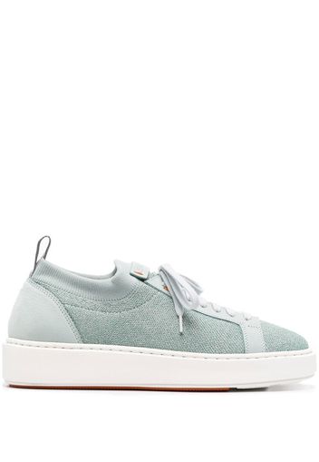 Santoni contrast-panel low-top sneakers - Green