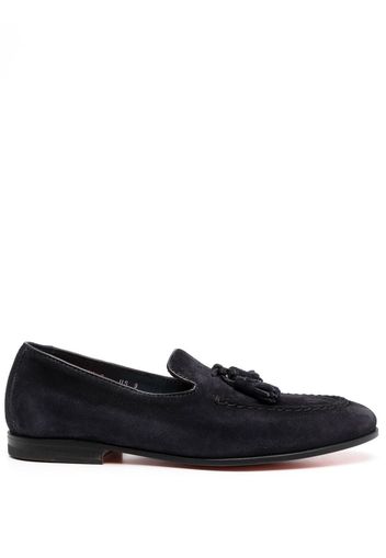 SANTONI tassel-embellished flat loafers - Blue