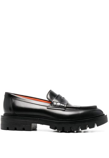 Santoni ridged-rubber sole loafers - Black