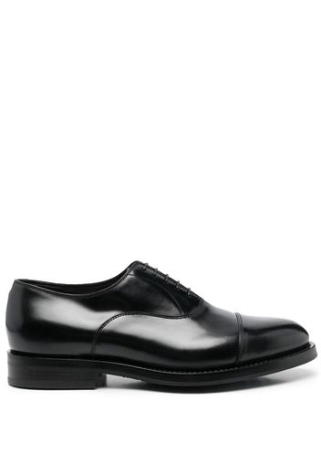 Santoni almond-toe leather derby shoes - Black