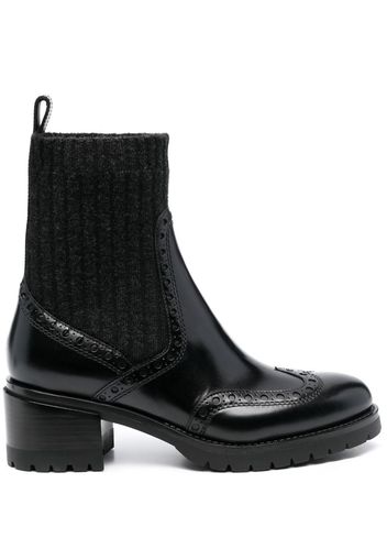 Santoni sock-style ankle boots - Black