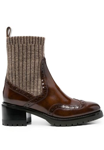 Santoni sock-style ankle boots - Brown