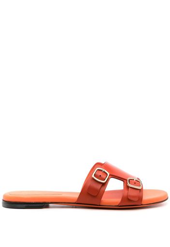 Santoni double-buckle calf-leather sandals - Orange