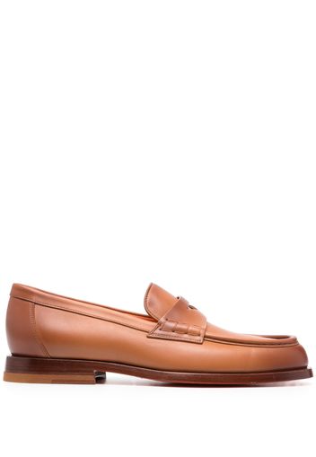 Santoni leather penny loafers - Brown