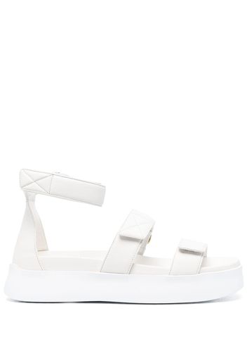 Santoni touch-strap leather sandals - White