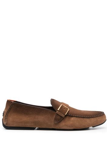 Santoni buckle-detail calf-leather loafers - Brown