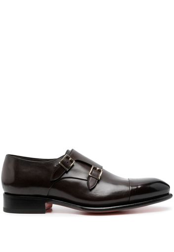 Santoni calf-leather monk shoes - Brown