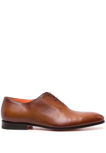 Santoni almond-toe leather derby shoes - Brown