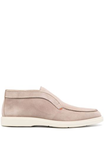 Santoni almond-toe suede boots - Neutrals