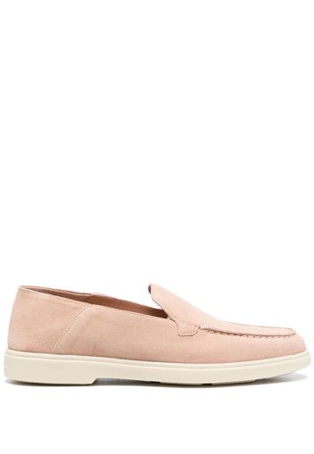 Santoni tonal-stitching suede loafers - Pink