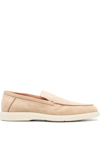 Santoni almond-toe suede loafers - Neutrals