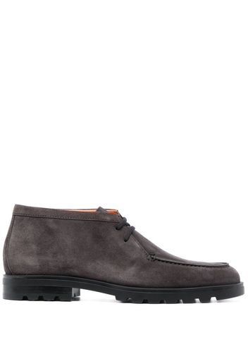 Santoni almond-toe suede boots - Grey