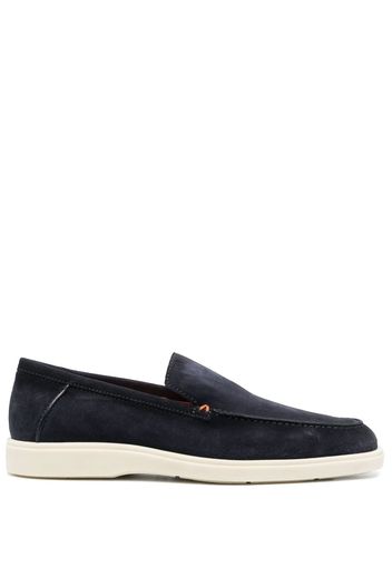 Santoni almond-toe suede loafers - Blue