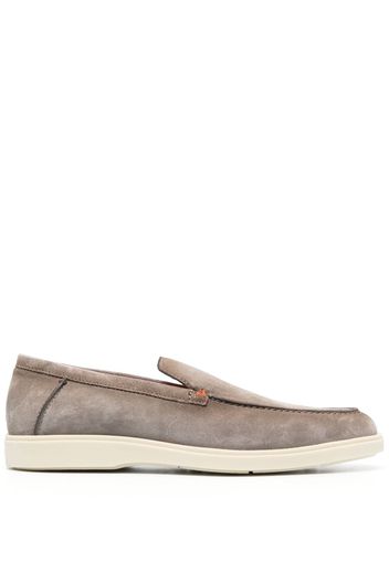 Santoni tonal-stitching leather loafers - Grey