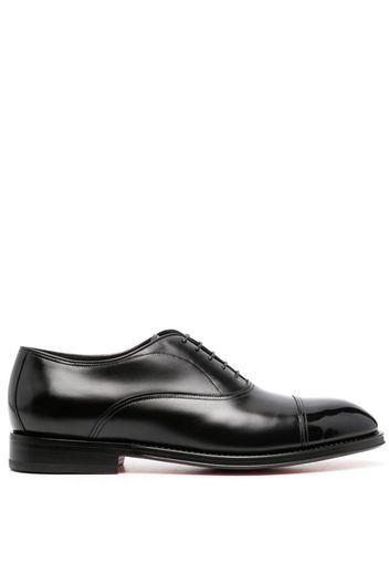 Santoni lace-up leather loafers - Black
