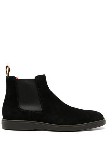 Santoni round-toe suede boots - Black