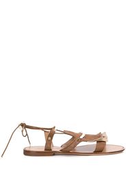 open toe beaded-fringed sandals