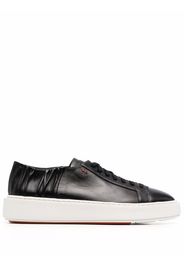 Santoni ruched detail low-top sneakers - Black