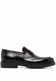 Santoni brushed leather penny loafers - Black