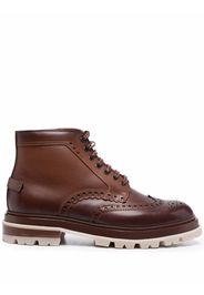 Santoni Polacco brogue ankle boots - Brown