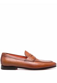 Santoni tonal leather loafers - Brown
