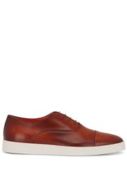 Santoni leather lace-up loafers - Brown