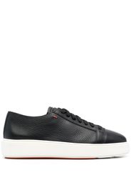 Santoni leather lace-up sneakers - Black