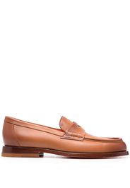 Santoni leather penny loafers - Brown