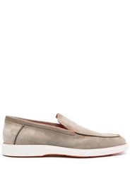 Santoni panelled calf-suede loafers - Neutrals