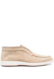 Santoni panelled-design calf-suede loafers - Neutrals