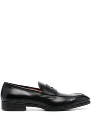 Santoni polished leather penny loafers - Black