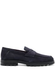 Santoni Rock penny-slot suede loafers - Blue