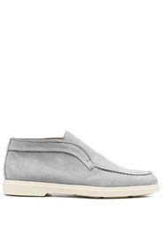 Santoni tonal-stitching leather loafers - Grey