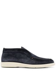 Santoni tonal-stitching leather loafers - Blue