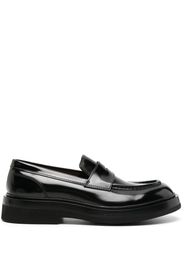 Santoni high-shine leather loafers - Black