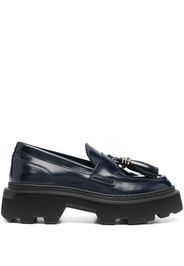 Santoni tassel leather loafers - Blue