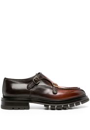 Santoni double-buckle leather loafers - Brown