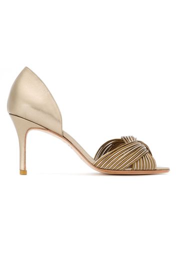 Sarah Chofakian Colagem peep toe pumps - Gold