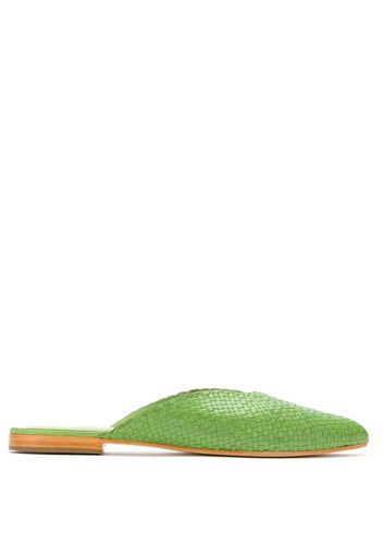 Sarah Chofakian braided leather mules - Green