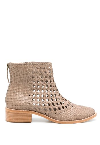 Sarah Chofakian Teca perforated-detailing boots - Neutrals