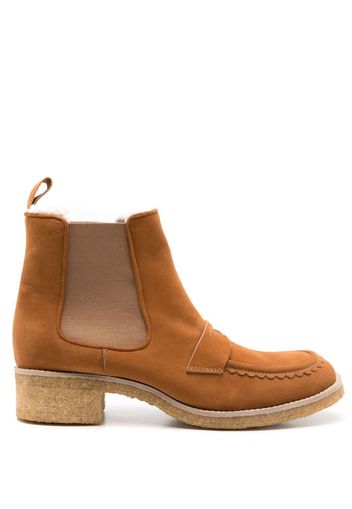 Sarah Chofakian Pullman leather ankle boots - Brown